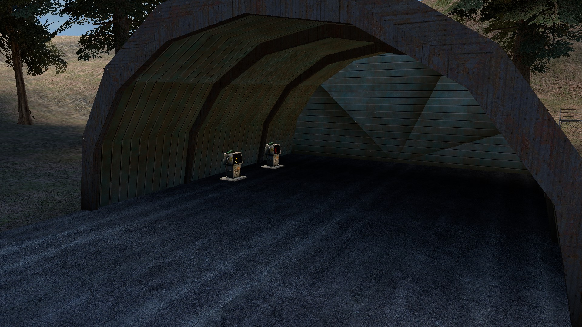 On the side of the hanger